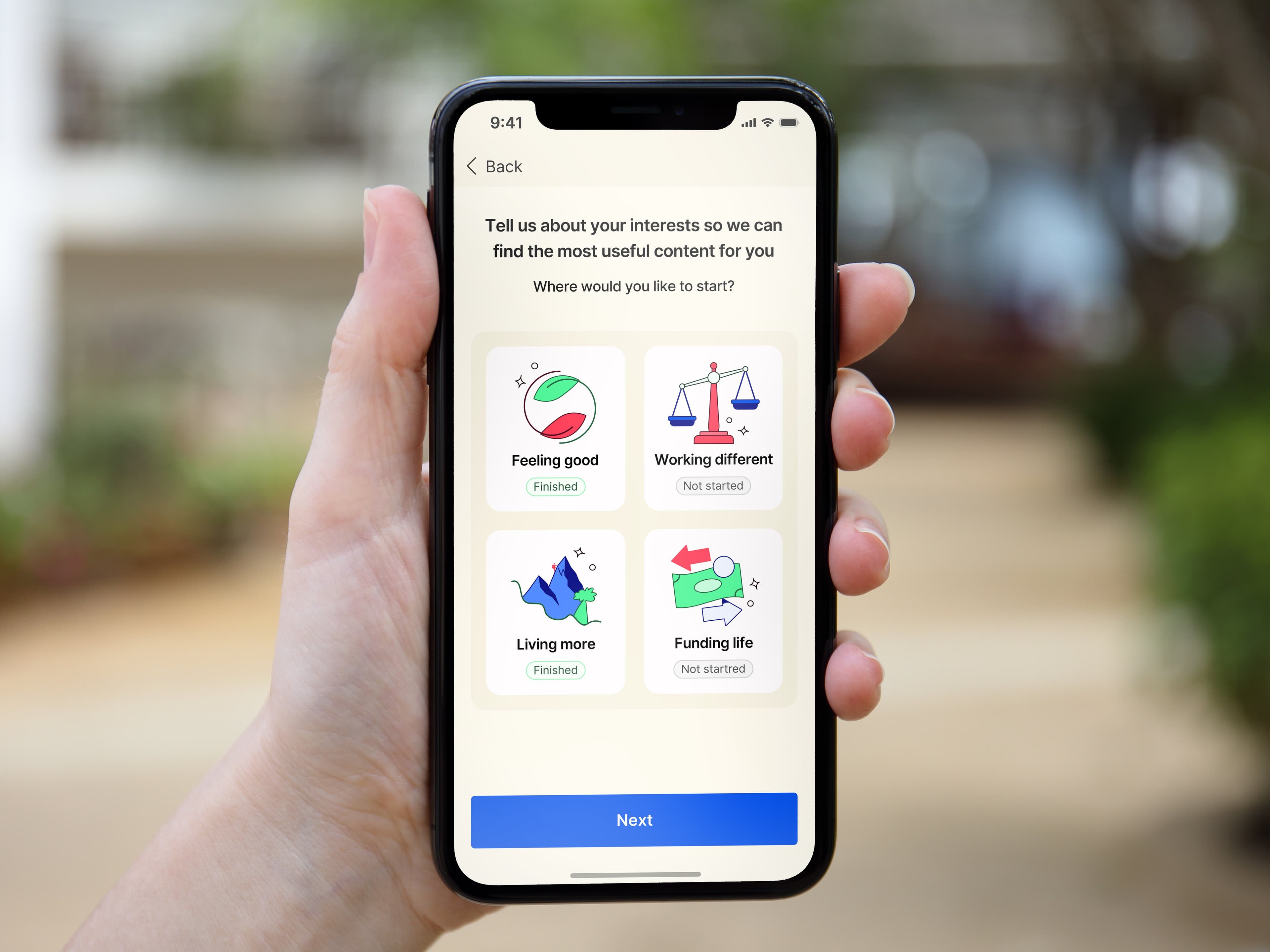 Just app being held